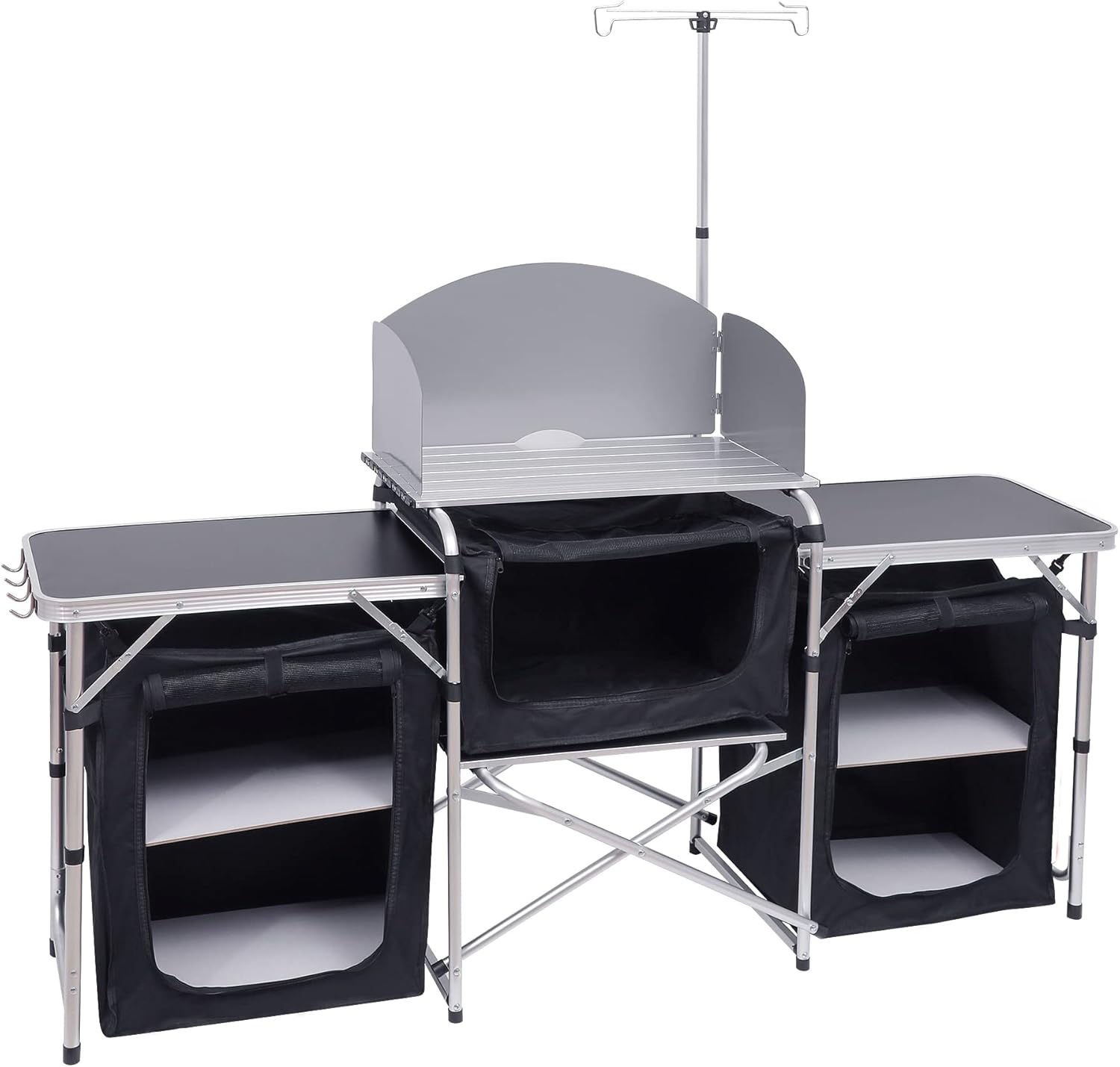 Camping Cooking Table With Windshield - Складной кухонный стол для кемпинга с
