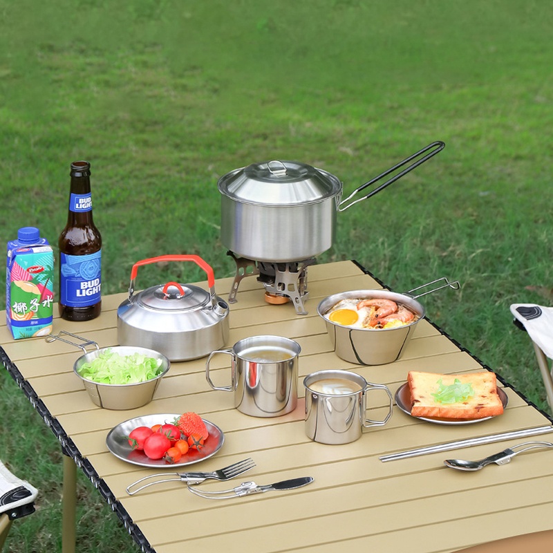 Camping Cooking Mess Kit - Лидер продаж, нержавеющая сталь 304, уличная