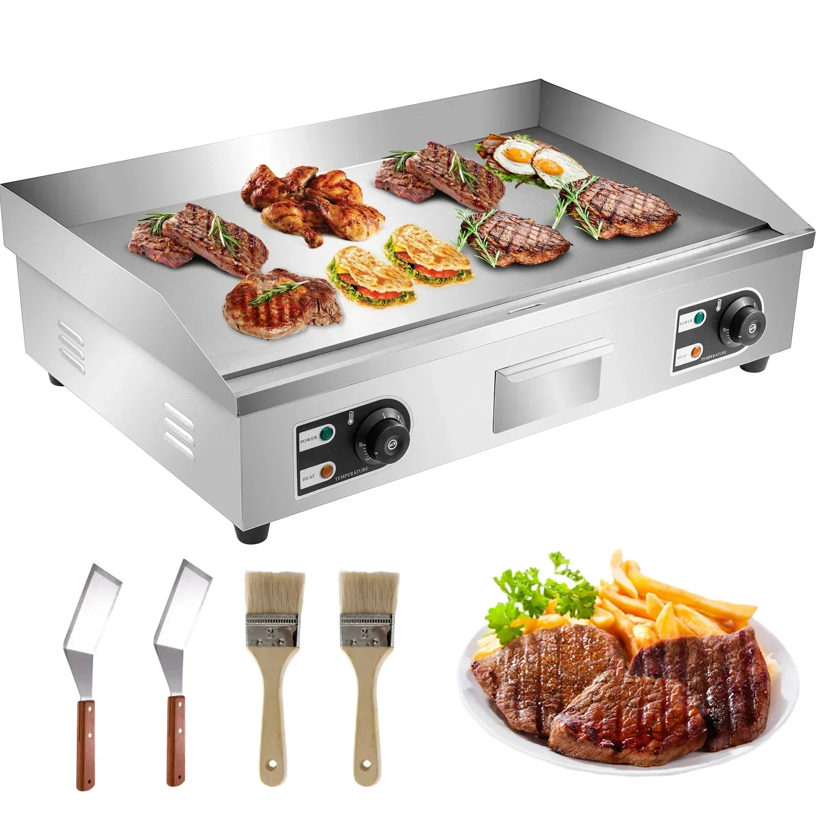 Camping Cooking Flat Top - Электрическая сковорода на столешнице с выдвижным