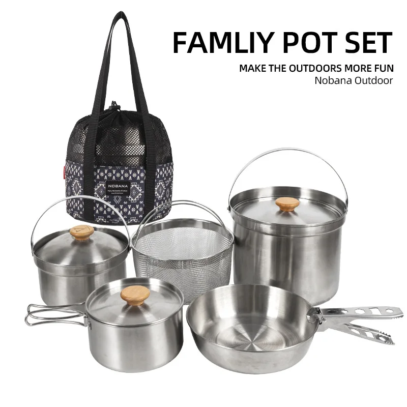 Camping Cooking Pot Stainless Steel - Новый набор походной посуды из нержавеющей