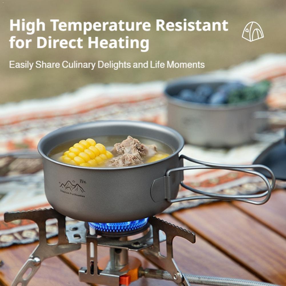 Camping Cooking Pot Stainless Steel - Ультралегкая титановая посуда для походов, портативный