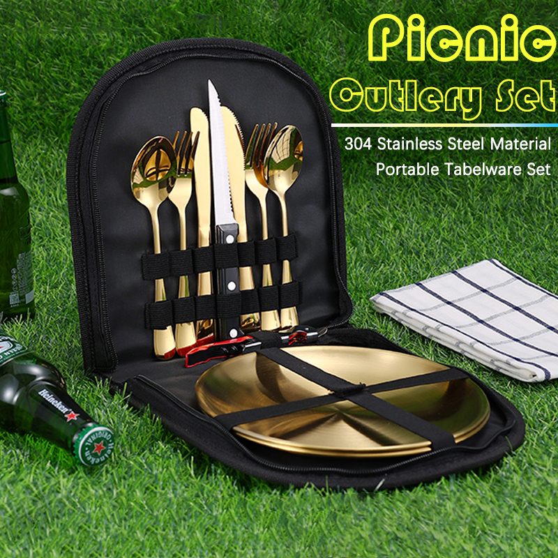 Camping Cooking Utensils - Набор столовых приборов из нержавеющей стали