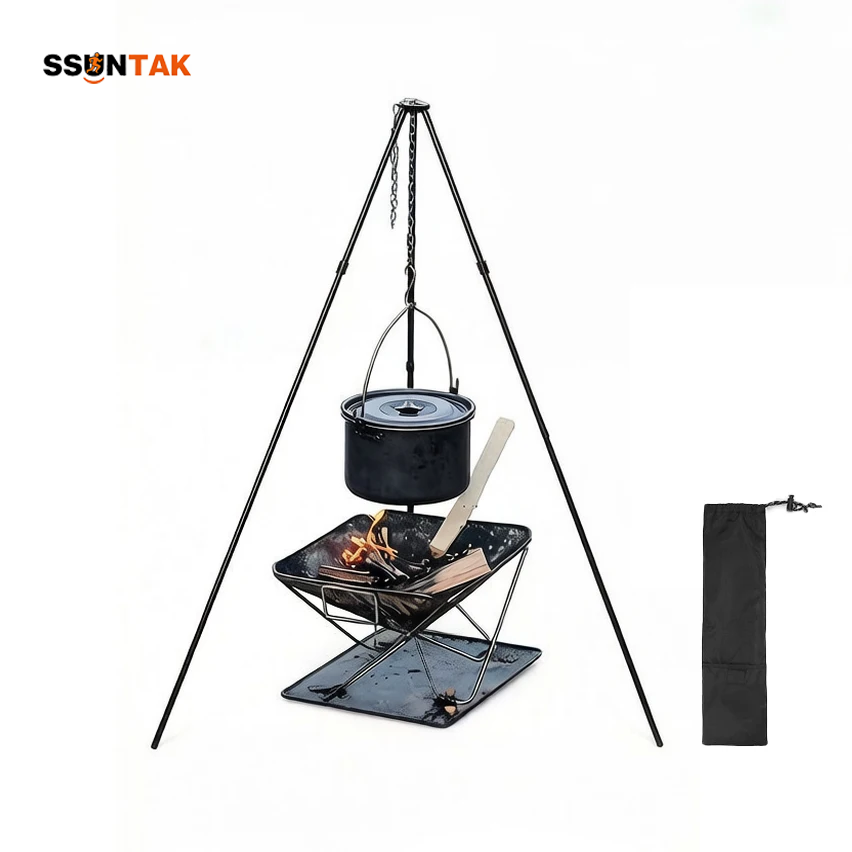 Camping Cooking Pot Tripod - Портативная разборная подставка-тренога SSUNTAK для кемпингового