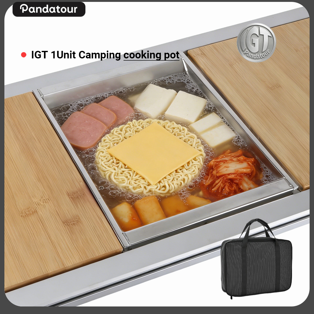 Camping Cooking Pot Stainless Steel - Многофункциональная походная кастрюля Pandatour Camping IGT