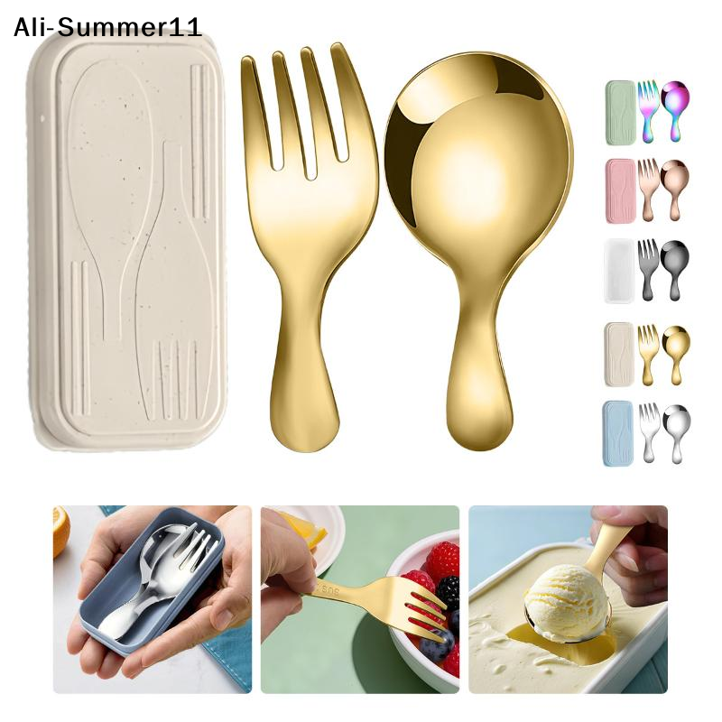 Camping Cooking Portable - 【A6L】Набор стальных столовых приборов: ложка и