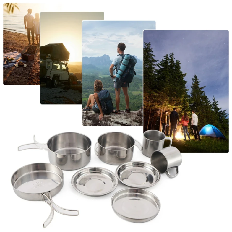 Набор походной посуды из 8 пре – обзор и цена Camping Cooking Roll