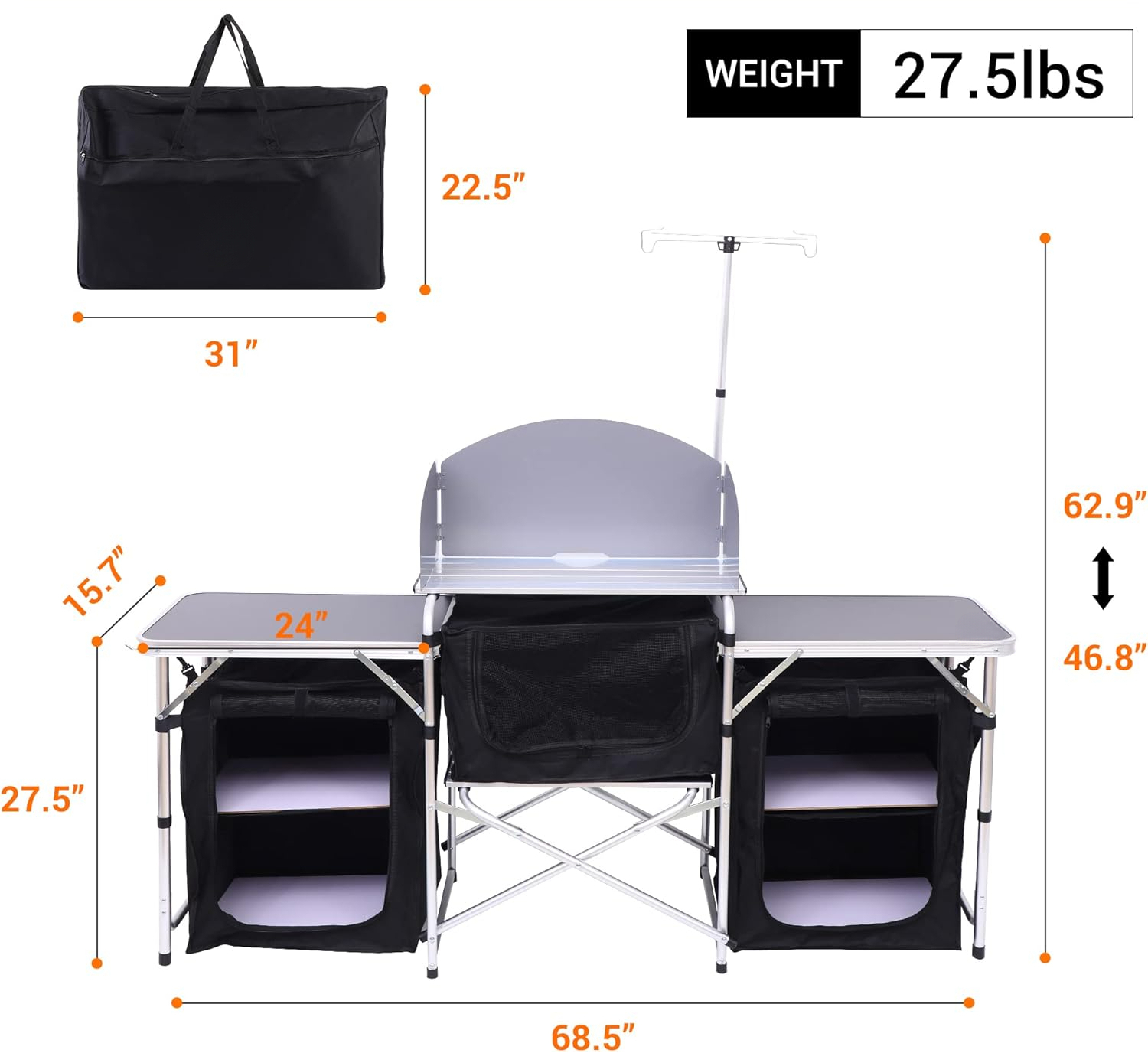Складной кухонный стол для кем – обзор и цена Camping Cooking Table With Windshield