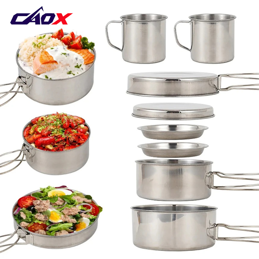 Набор походной посуды CAOX, 8  – обзор и цена Camping Cooking Mess Kit