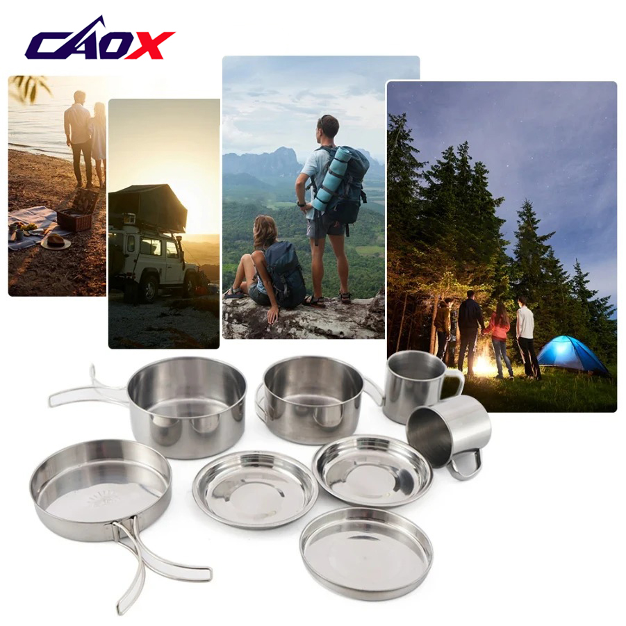 Набор походной посуды CAOX, 8  – обзор и цена Camping Cooking Mess Kit
