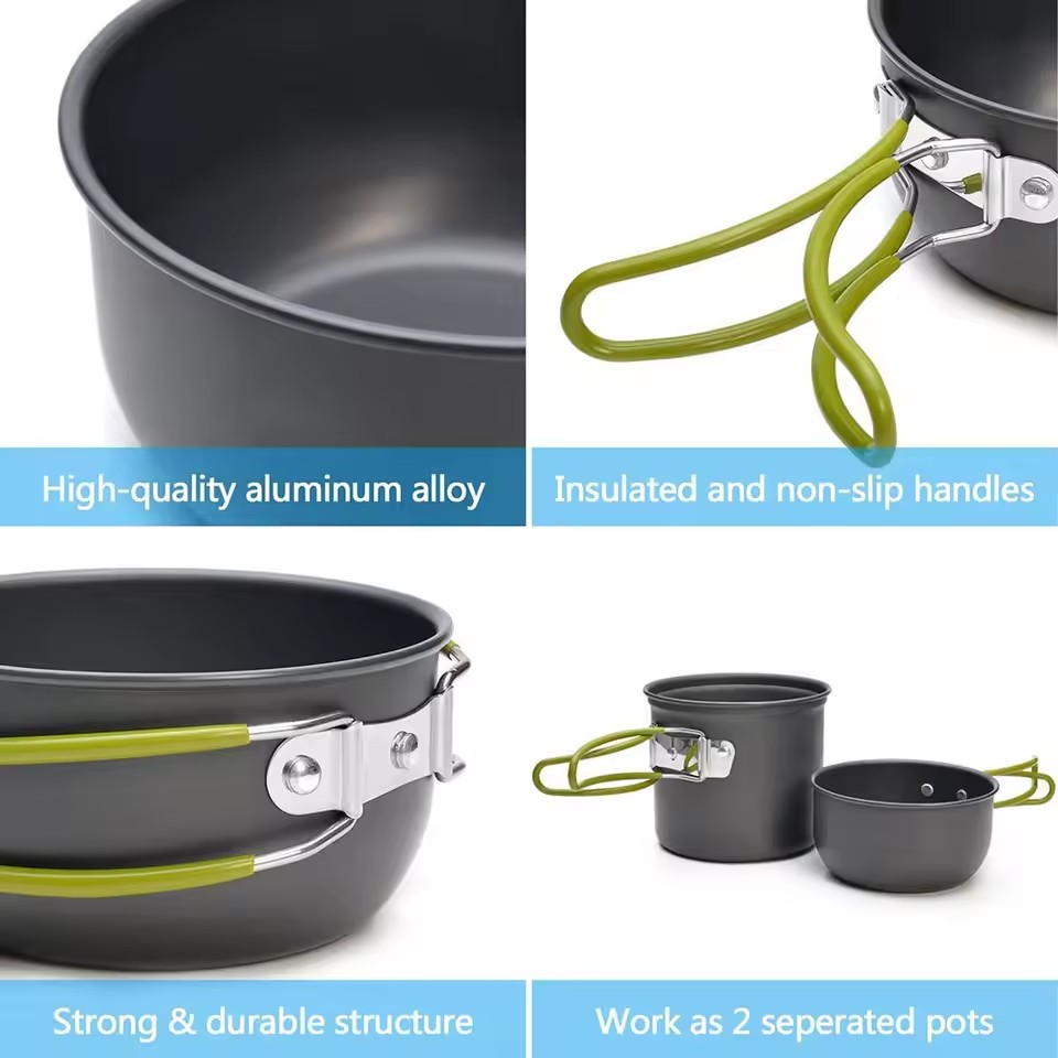 Сверхлегкая посуда для кемпинг – обзор и цена Camping Cooking Mess Kit