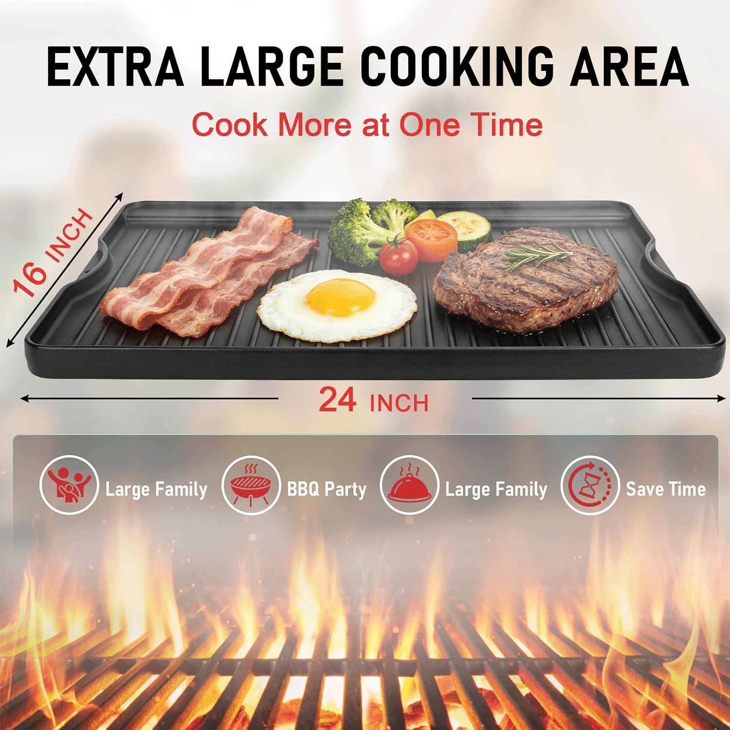 Двусторонняя чугунная сковород – обзор и цена Camping Cooking Flat Top