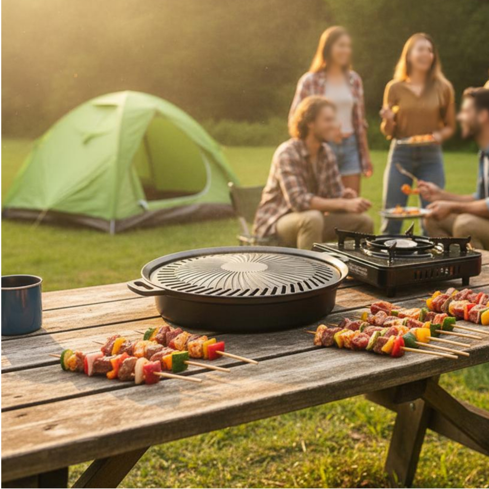 Корейская сковорода-гриль для  – обзор и цена Camping Cooking Utensils