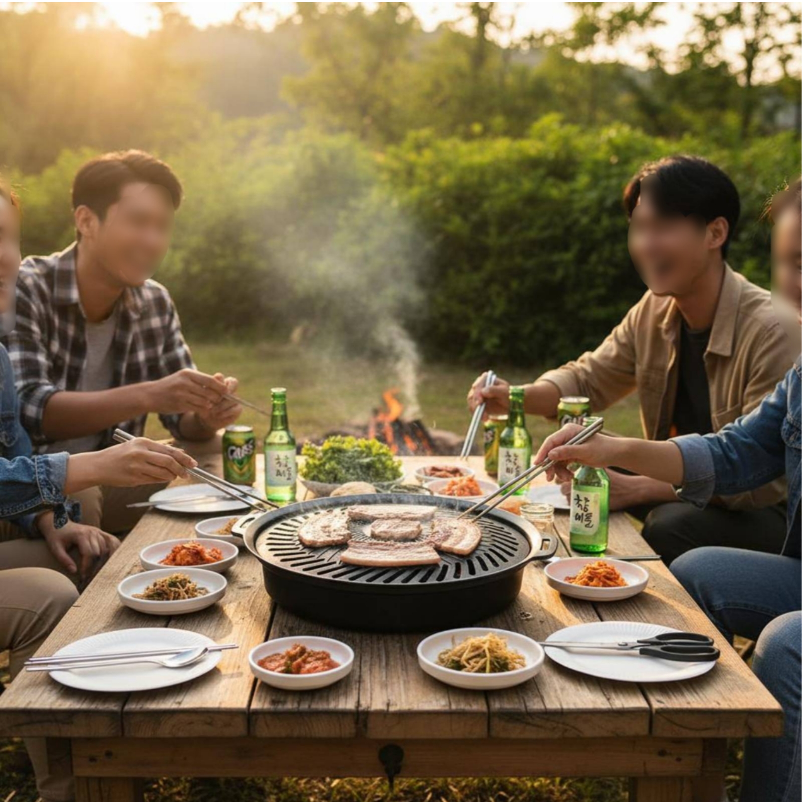 Корейская сковорода-гриль для  – обзор и цена Camping Cooking Utensils