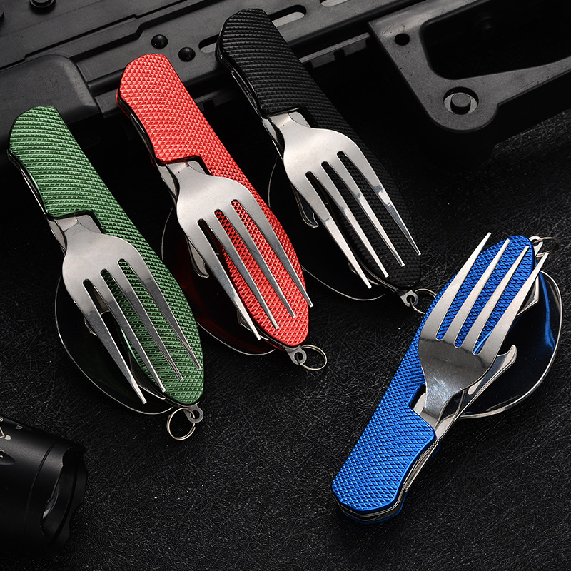 4 в 1 складной набор посуды дл – обзор и цена Camping Cooking And Cutlery Set