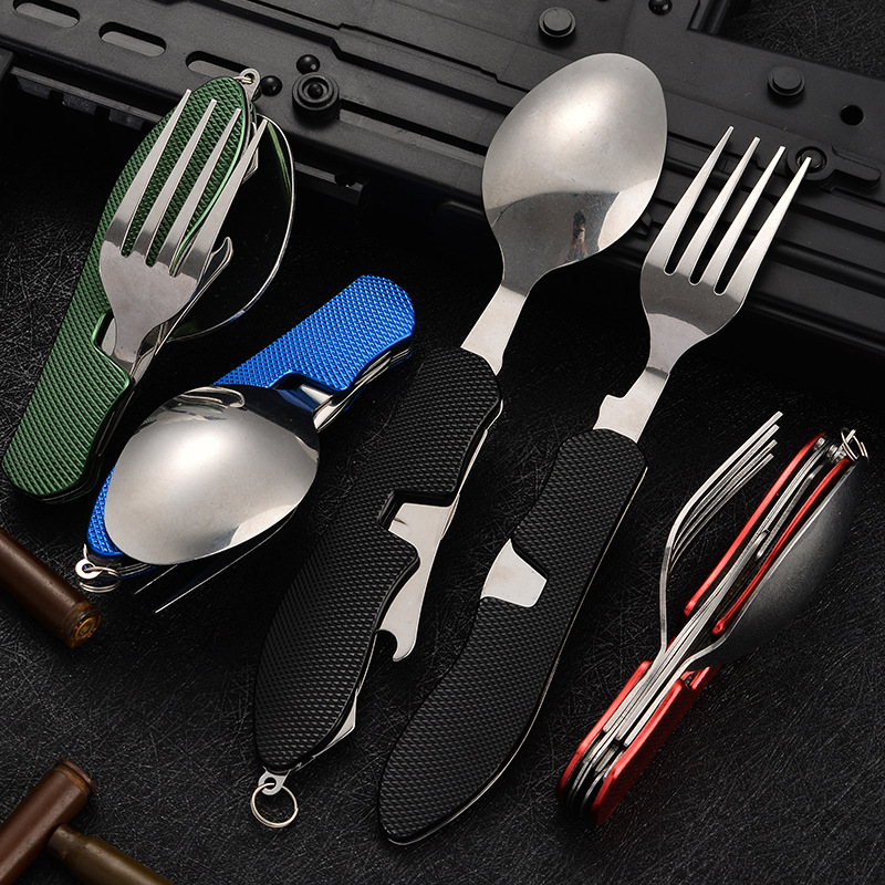 4 в 1 складной набор посуды дл – обзор и цена Camping Cooking And Cutlery Set