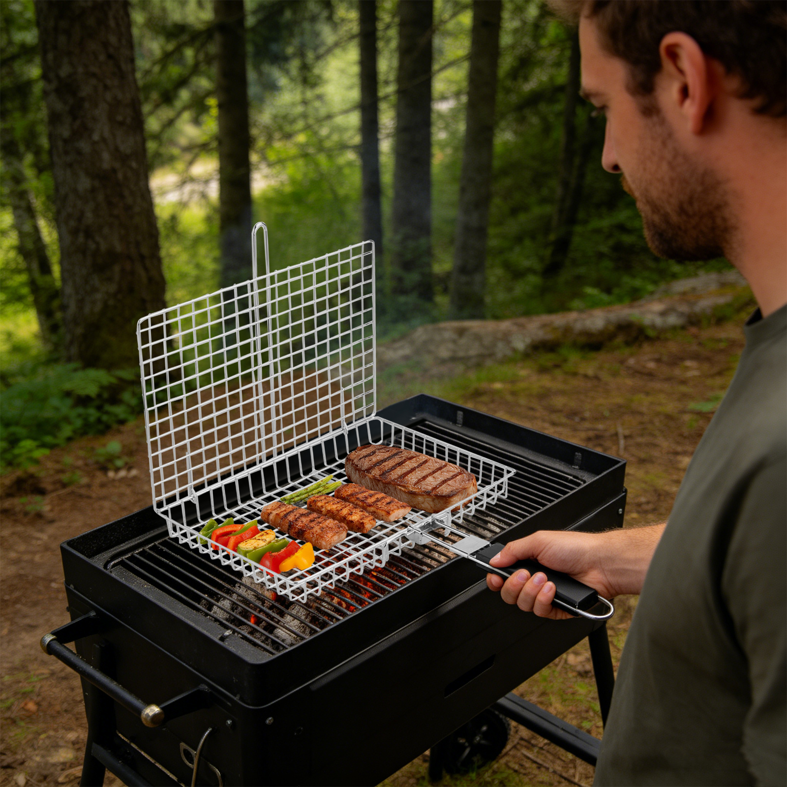 Корзина для гриля со съемной р – обзор и цена Camping Cooking Mesh
