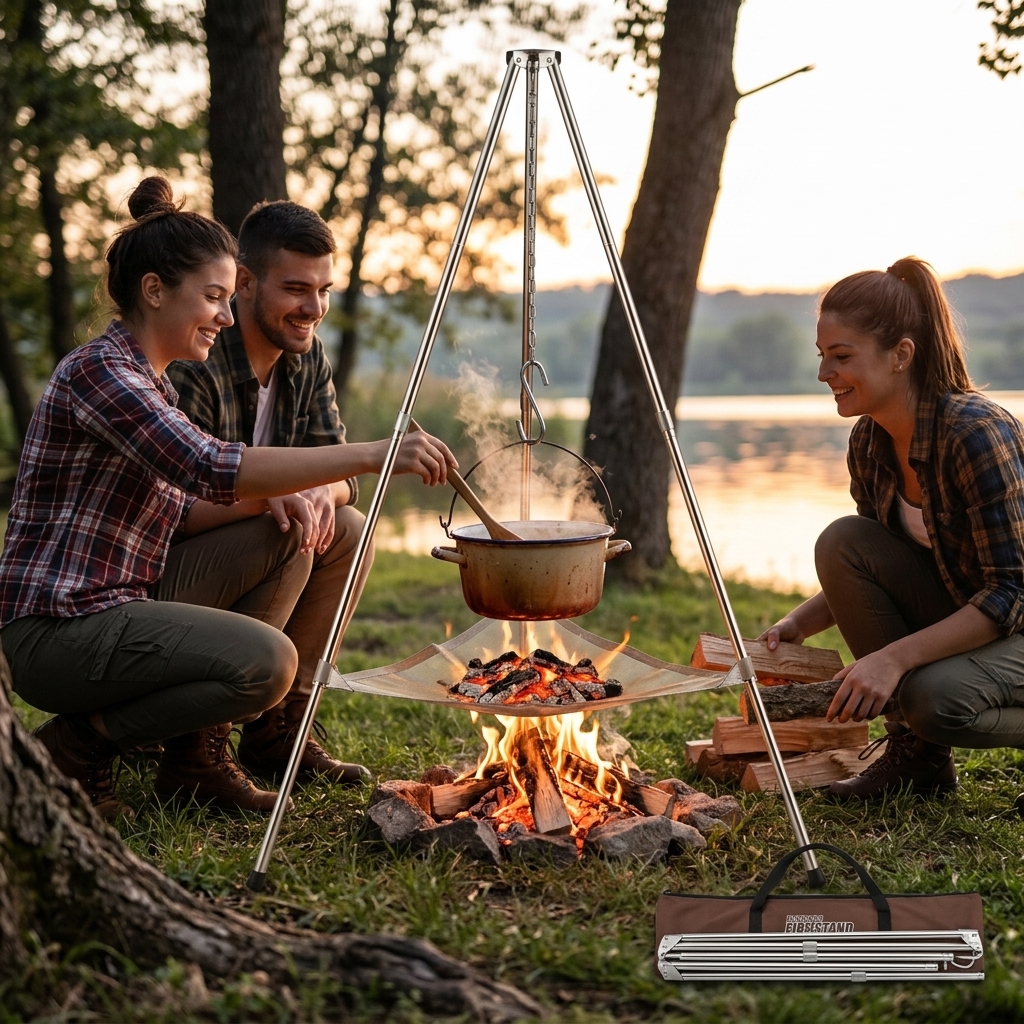 1 шт. Складная подставка-трено – обзор и цена Camping Cooking Pot Tripod