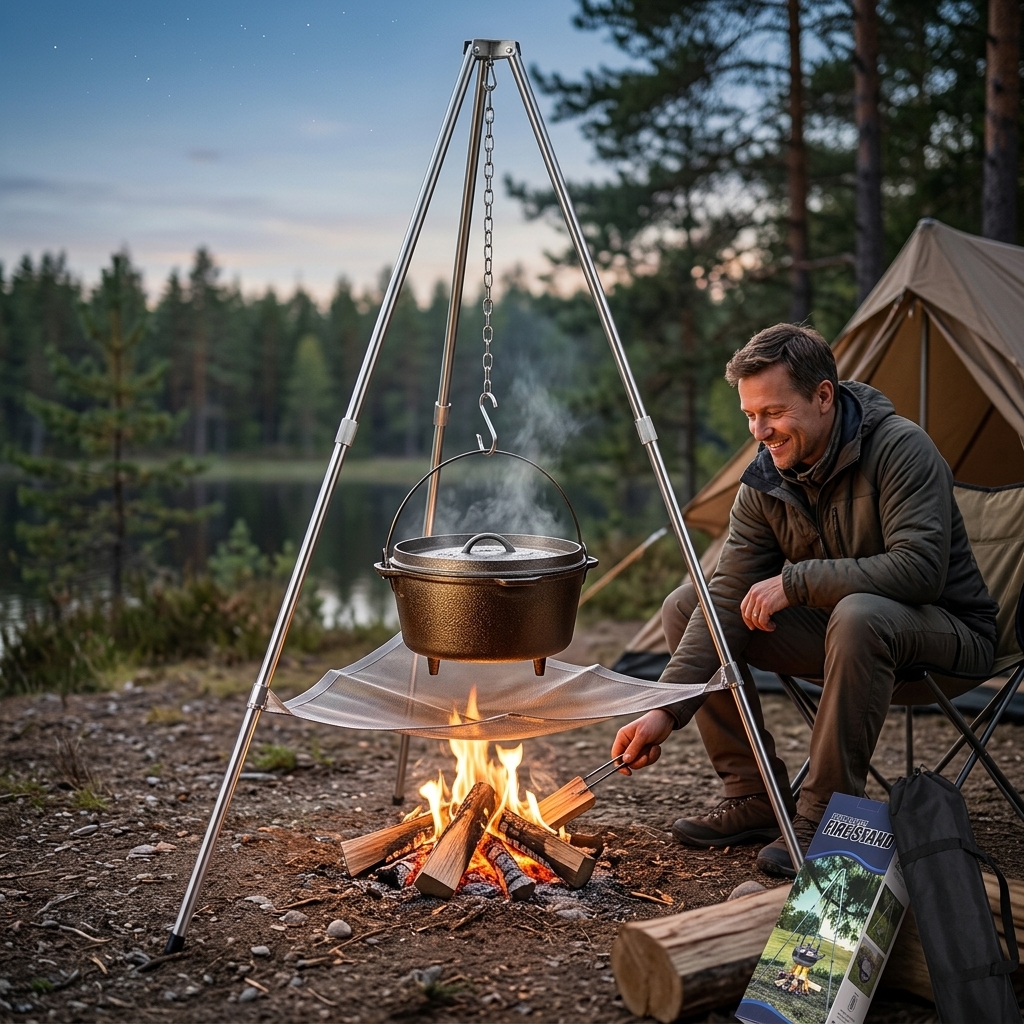 1 шт. Складная подставка-трено – обзор и цена Camping Cooking Pot Tripod