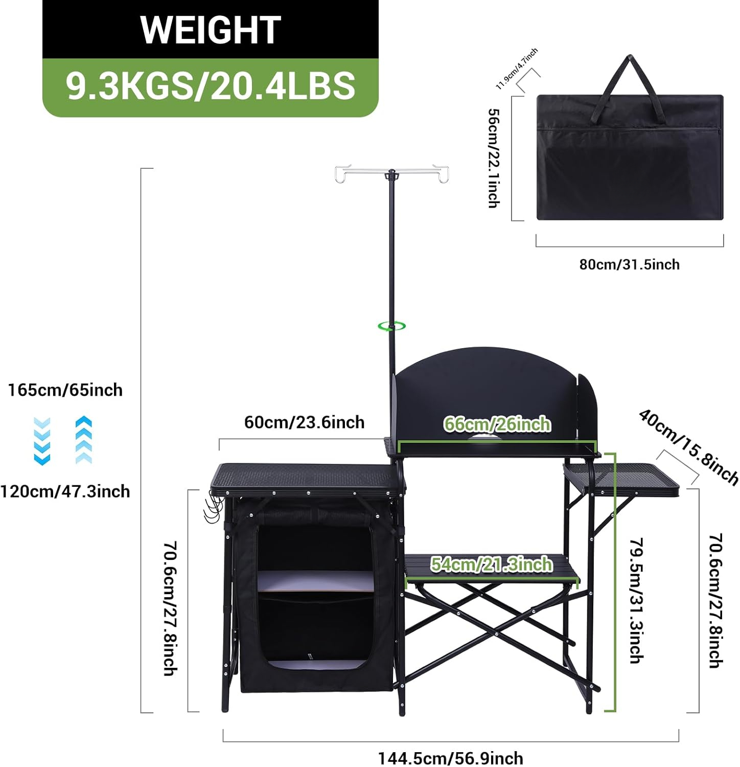 Складной кухонный стол для кем – обзор и цена Camping Cooking Table With Windshield