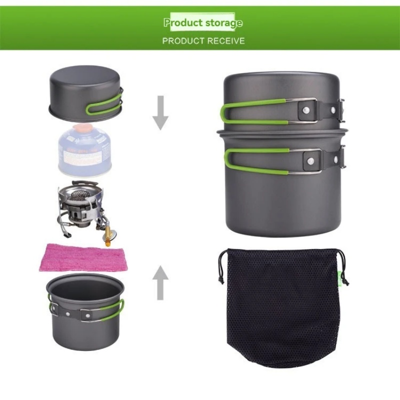 Набор походной посуды BRS-T15A – обзор и цена Camping Cooking Mess Kit