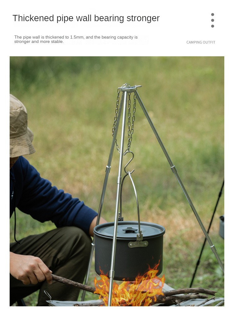 Тренога для костра для кемпинг – обзор и цена Camping Cooking Pot Tripod