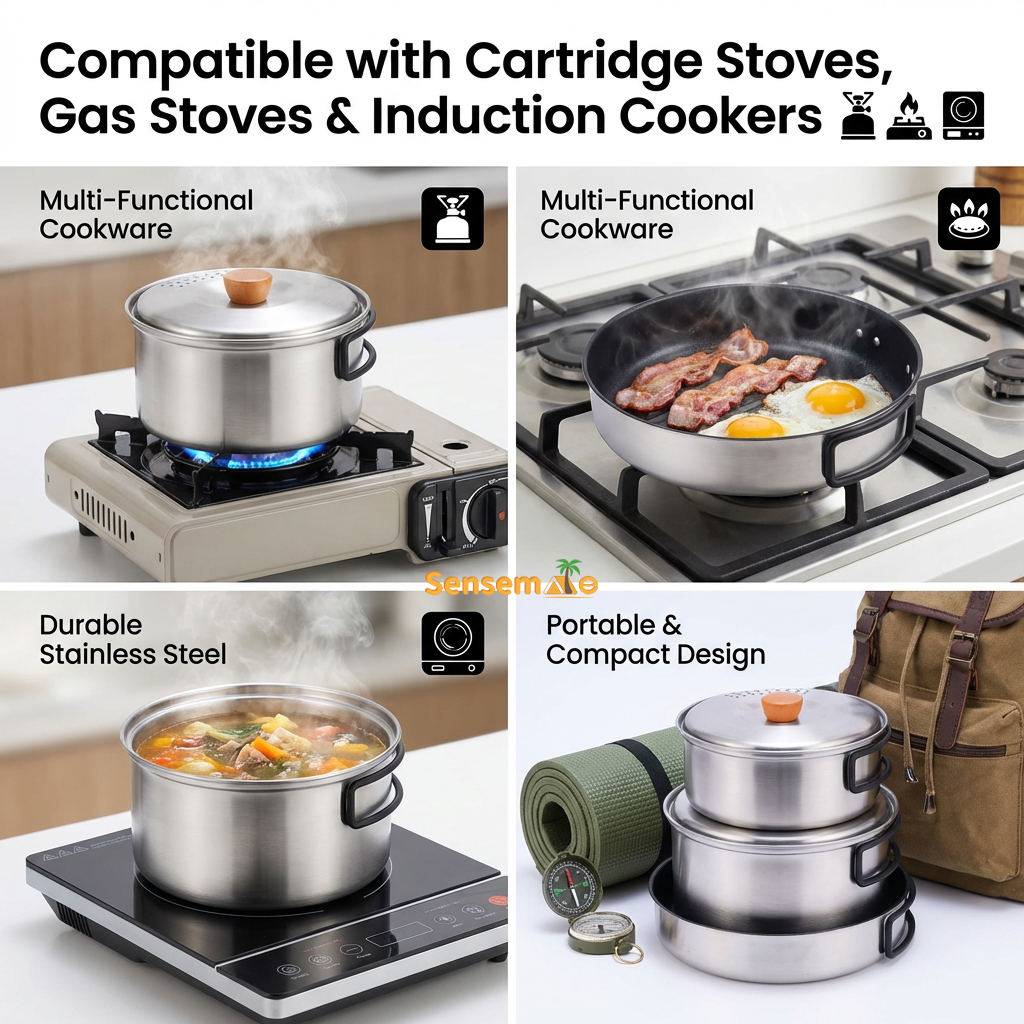Портативный набор для кемпинга – обзор и цена Camping Cooking Mess Kit