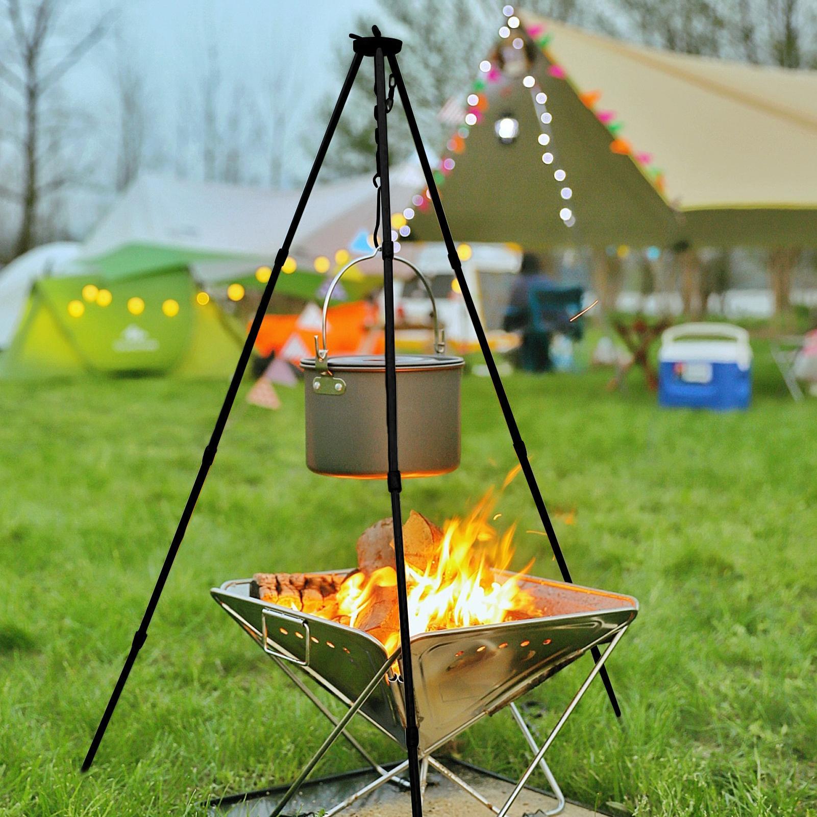 Портативная уличная подставка- – обзор и цена Camping Cooking Pot Tripod