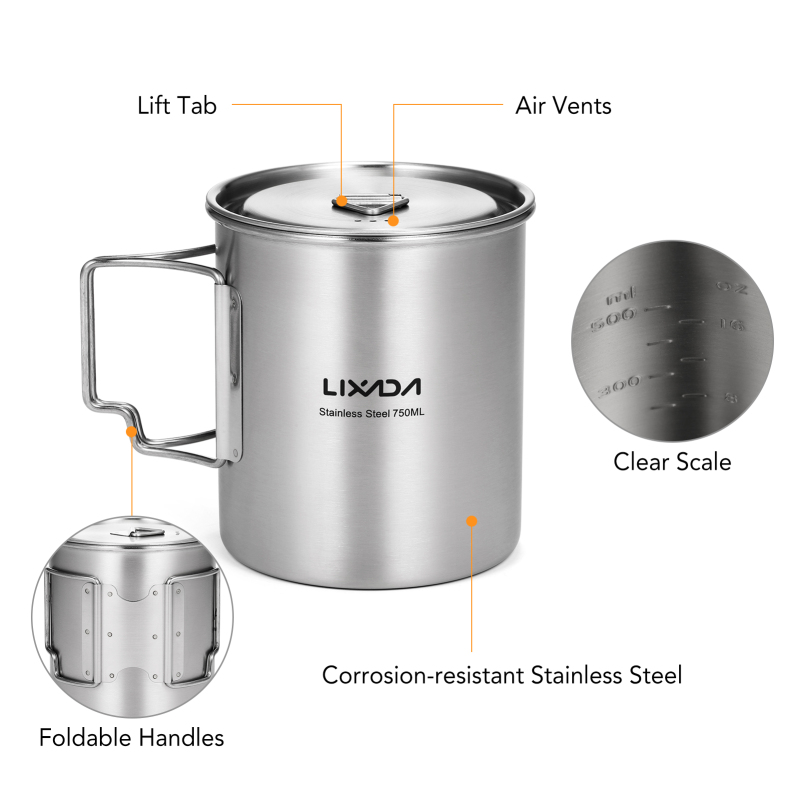 Чашка Lixada 750 мл, чашка для – обзор и цена Camping Cooking Mesh