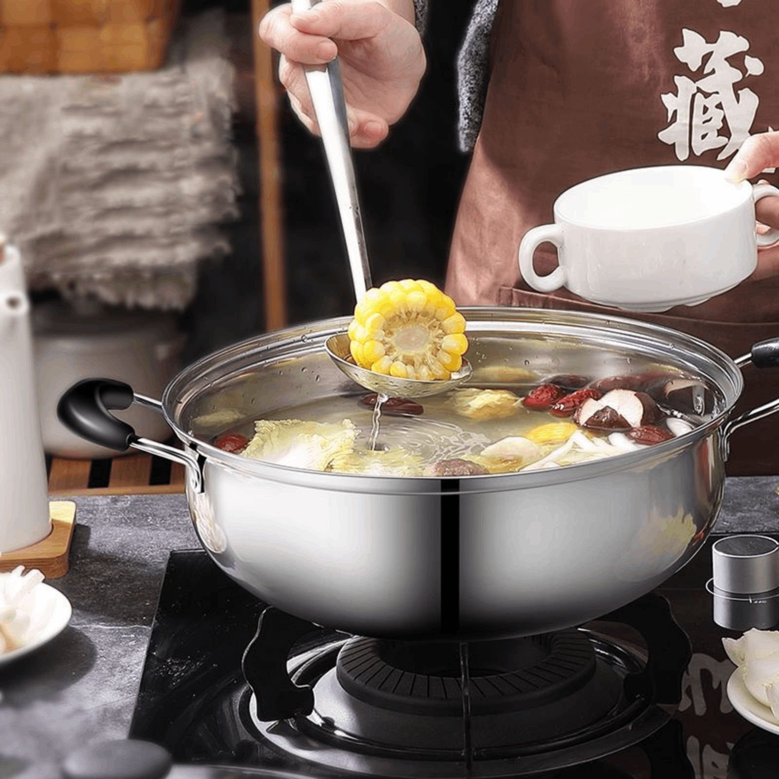 Китайская кастрюля Шабу Шабу,  – обзор и цена Camping Cooking Pot Stainless Steel