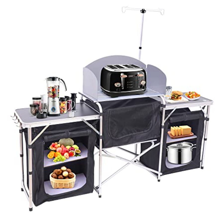 Кемпинговый кухонный стол, скл – обзор и цена Camping Cooking Table With Windshield