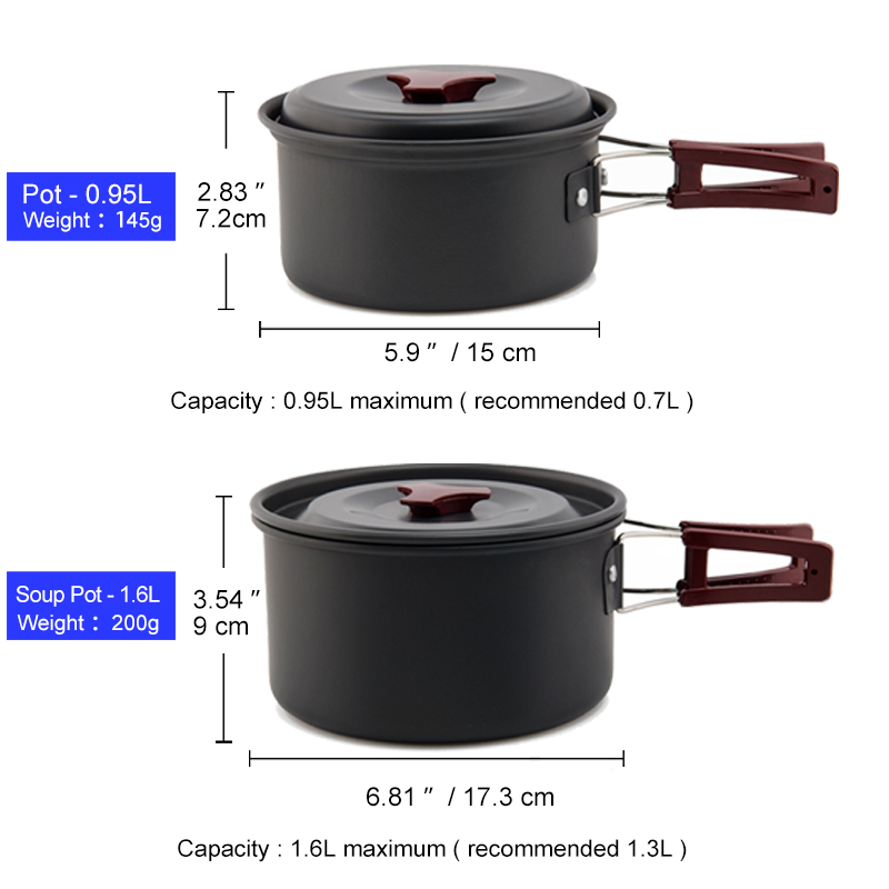 Набор посуды Widesea для кемпи – обзор и цена Camping Cooking Kit Box
