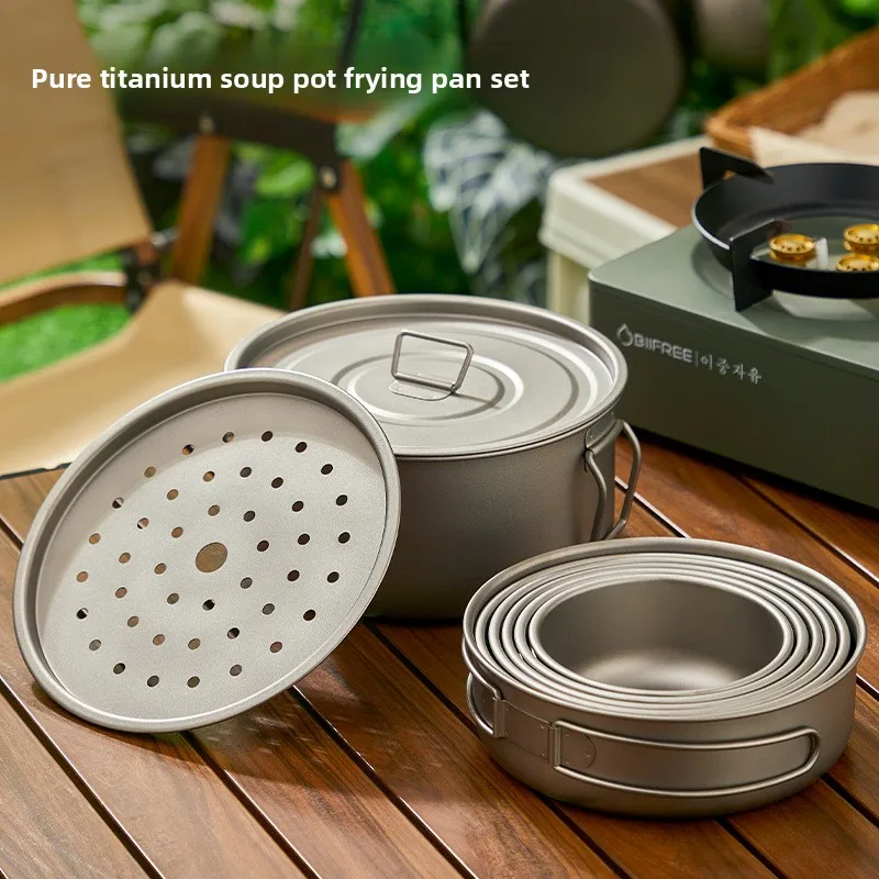 Титановый уличный набор кастрю – обзор и цена Camping Cooking Mesh