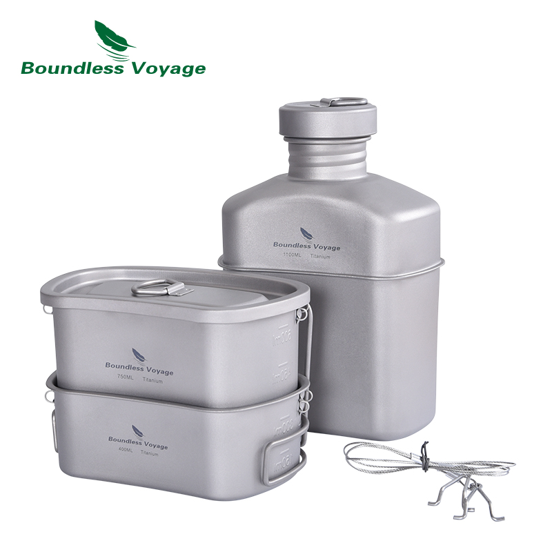 Титановый набор для приготовле – обзор и цена Camping Cooking Mess Kit