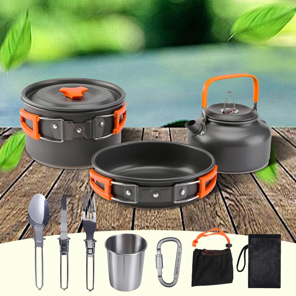 Набор походной посуды: чайник, – обзор и цена Camping Cooking Pot Stainless Steel
