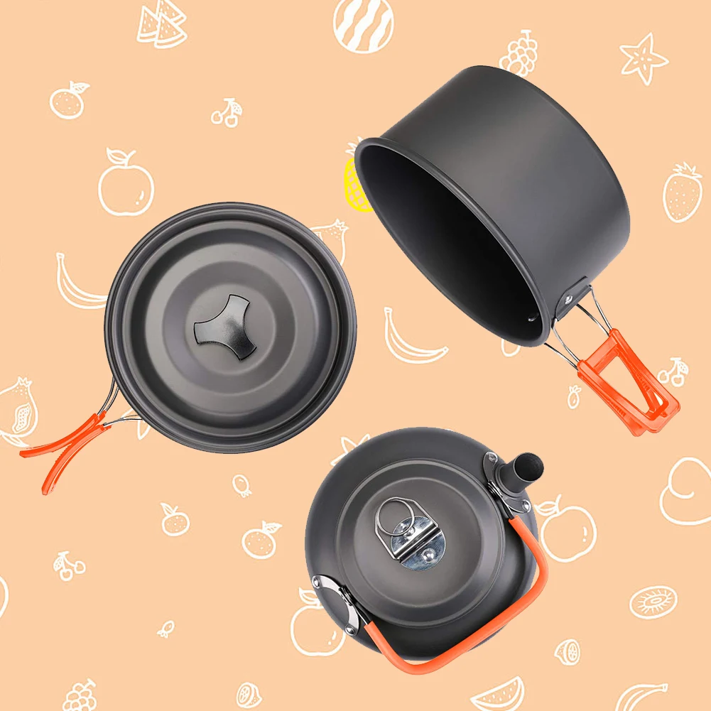 Набор походной посуды: чайник, – обзор и цена Camping Cooking Pot Stainless Steel