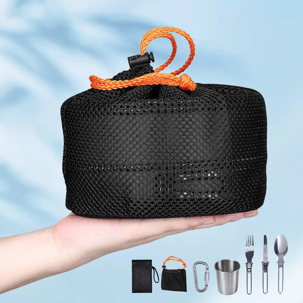 Набор походной посуды: чайник, – обзор и цена Camping Cooking Pot Stainless Steel