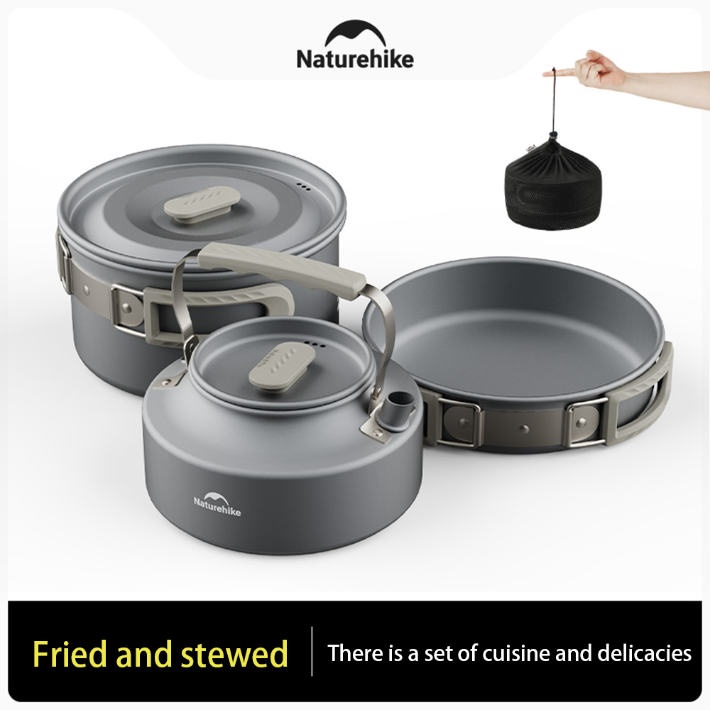 Набор уличных кастрюль Natureh – обзор и цена Camping Cooking Pot Stainless Steel