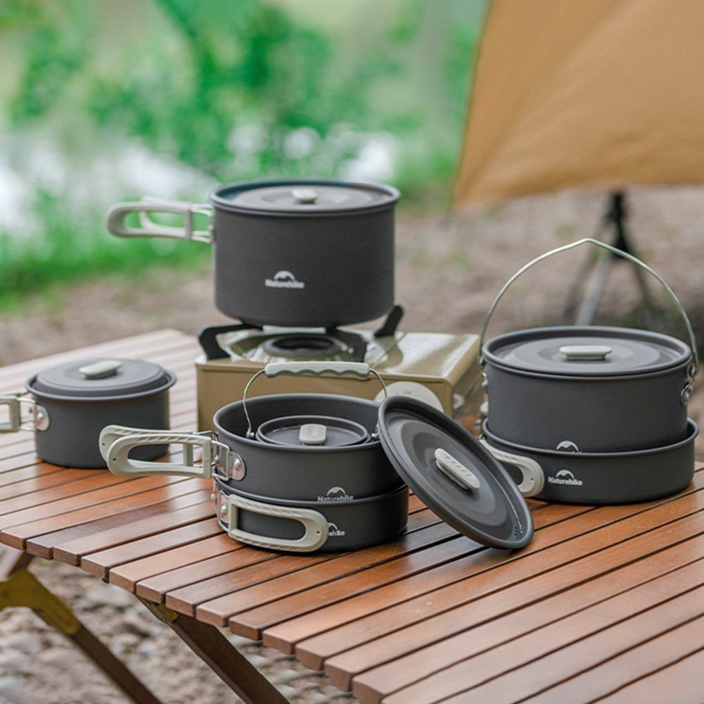 Набор уличных кастрюль Natureh – обзор и цена Camping Cooking Pot Stainless Steel