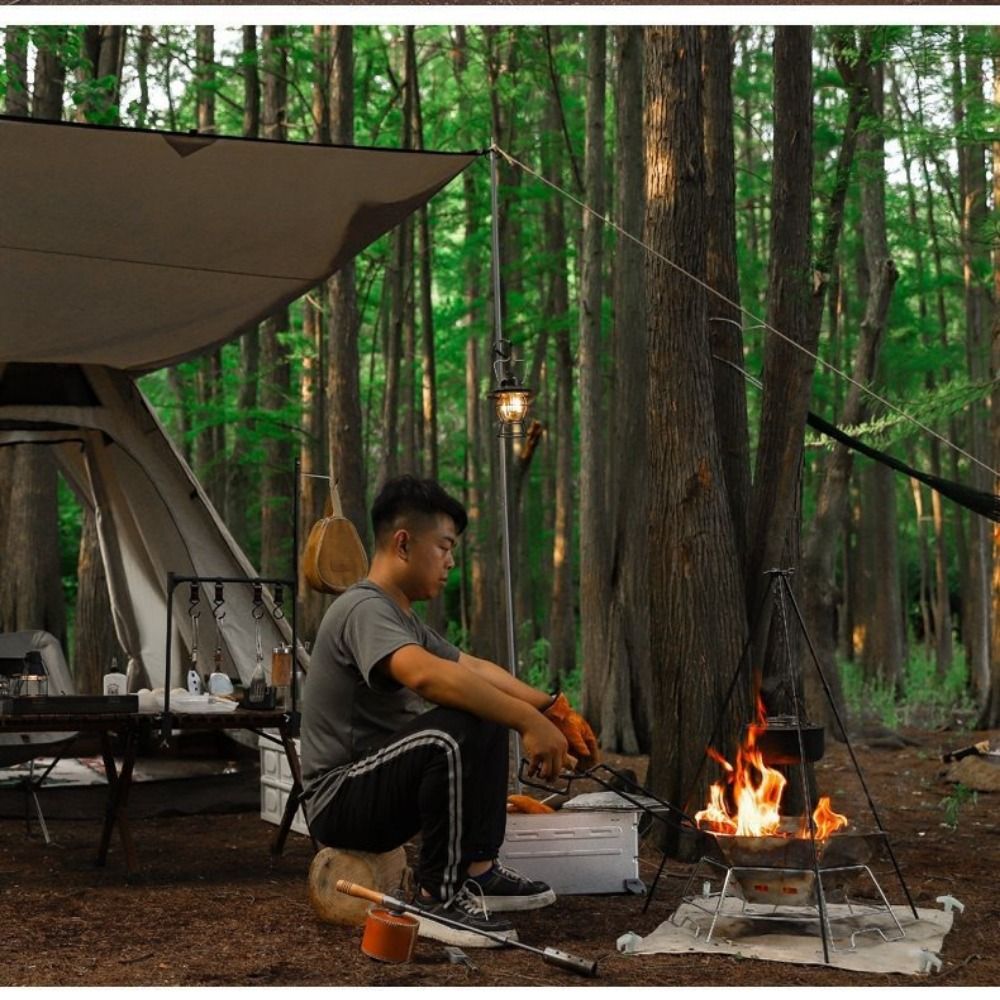 Портативный походный штатив-тр – обзор и цена Camping Cooking Pot Tripod